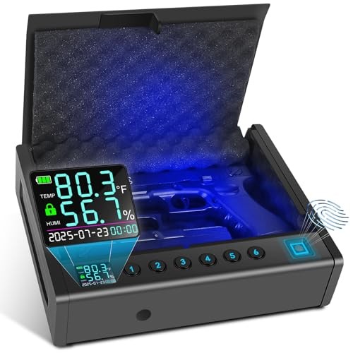 Upgraded Biometric Gun Safe for Handguns Fingerprint Safety Device for Home Bed