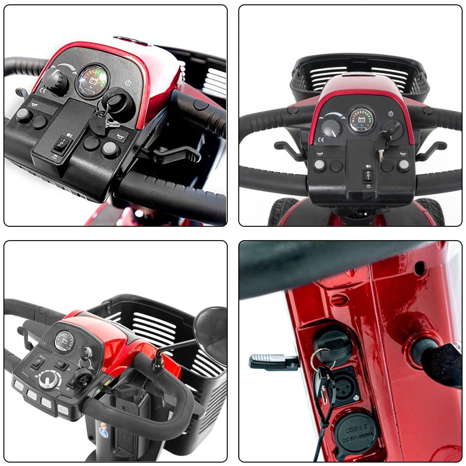 Ignition Switch & Easy Pull Key Set for Pride & GoGo Mobility Scooters - 4 Pack