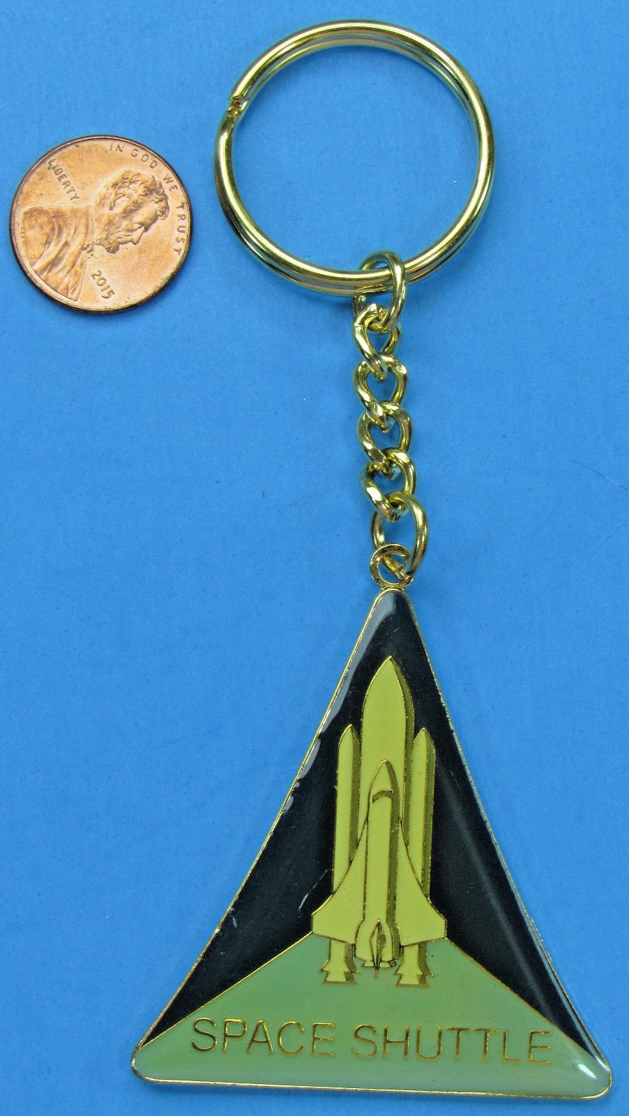 KEYCHAIN metal vtg Space Shuttle project logo NASA - 2"