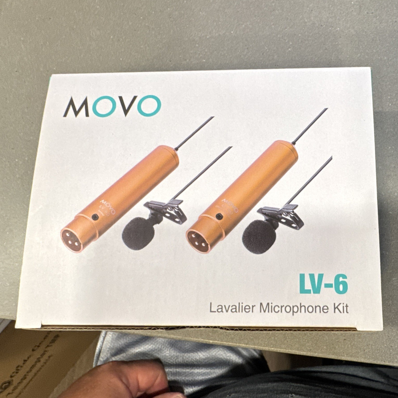 Movo LV-6 Omnidirectional Lavalier Mic Kit, Wired XLR 3-Pin, Gold