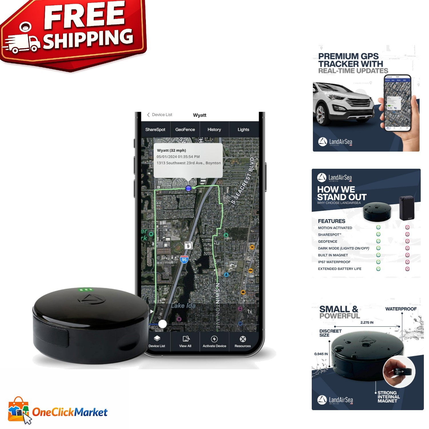 54 GPS Tracker with Long Battery Life, Geo-fencing & Lifetime