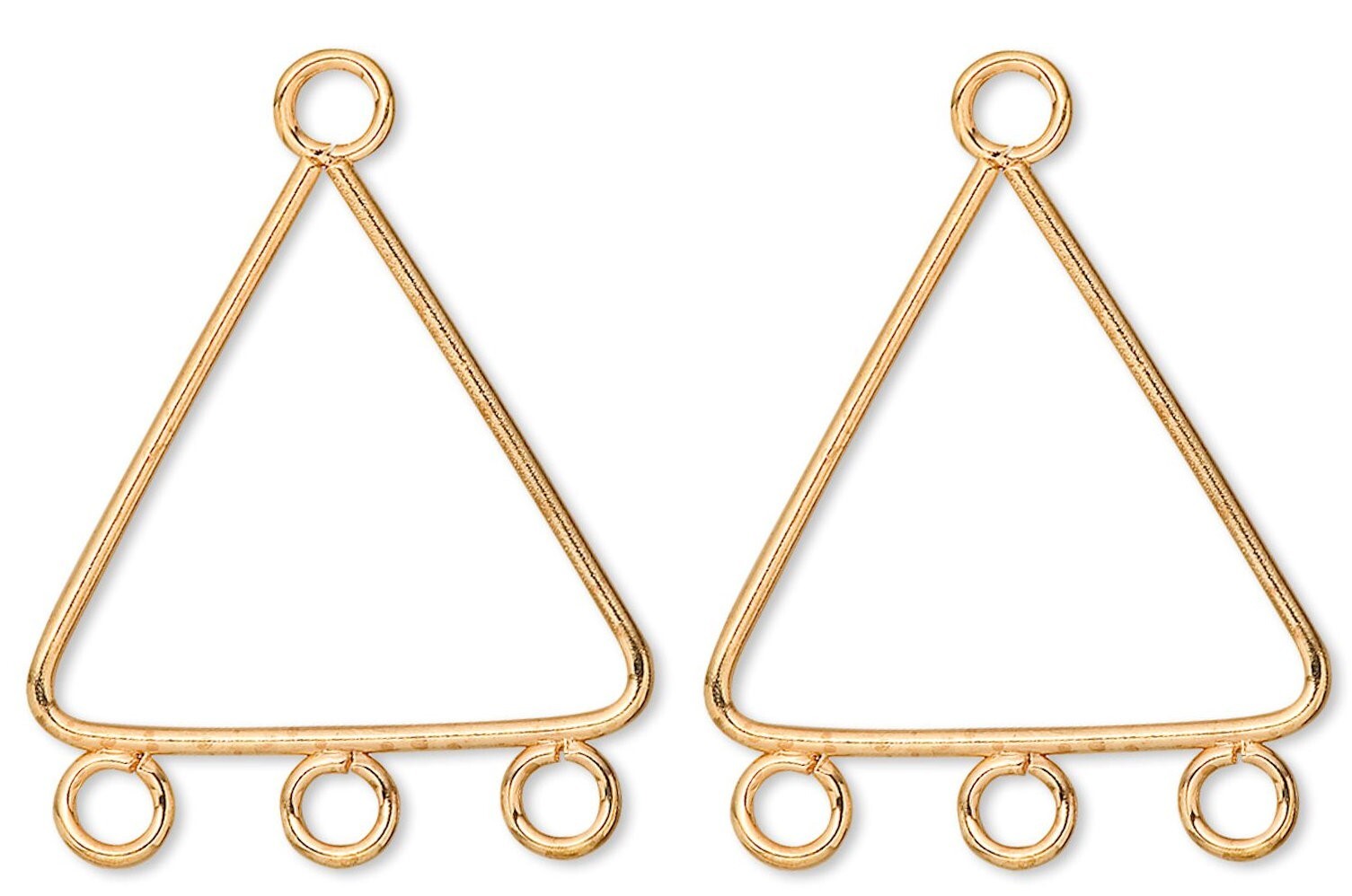 Drop, 10 GoldPlated Brass 21x21x19mm Triangle Hoop Chandelier Earring Connectors
