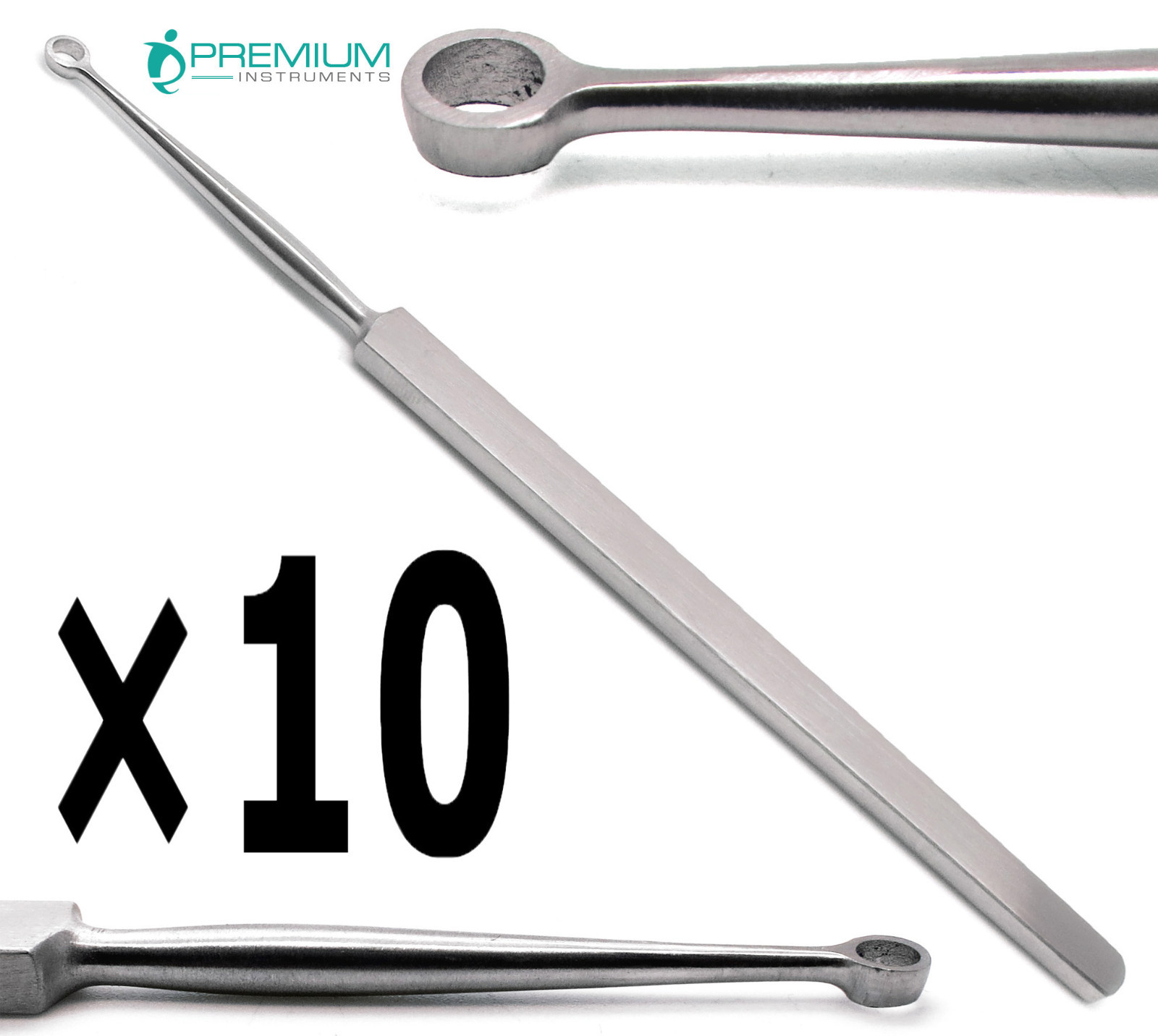 10× Fox Dermal Curettes Dermatology 4mm ENT 5.5" Surgical MedicaI Instruments