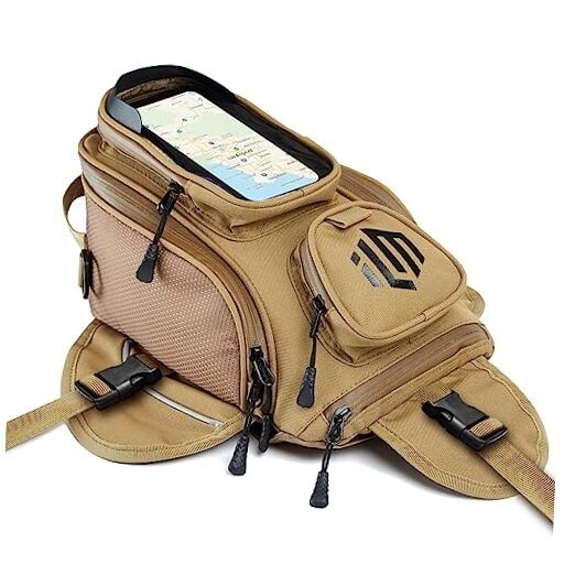 Motorcycle Tank Bag 4 Straps Reinforced Fastening Waterproof Touch Screen