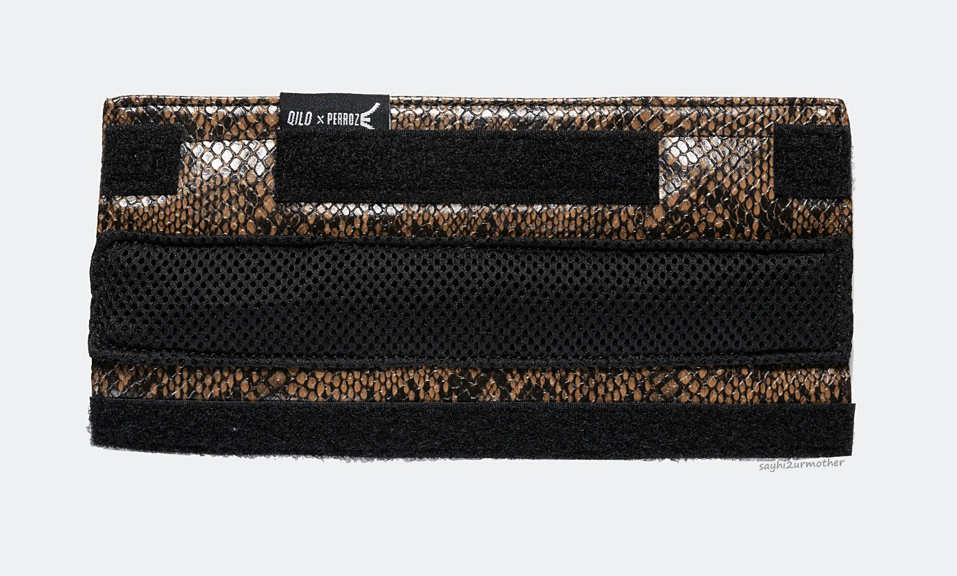 QILO x PERROZ DESIGNS BROWN PYTHON NARCO SNAKESKIN EARPRO HEADBAND COVER