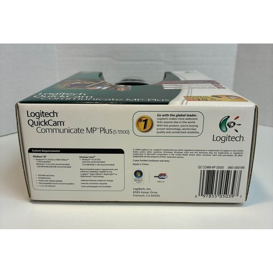 Logitech QuickCam Communicate MP Plus S5500 Webcam 1.3MP USB New Open Box Black