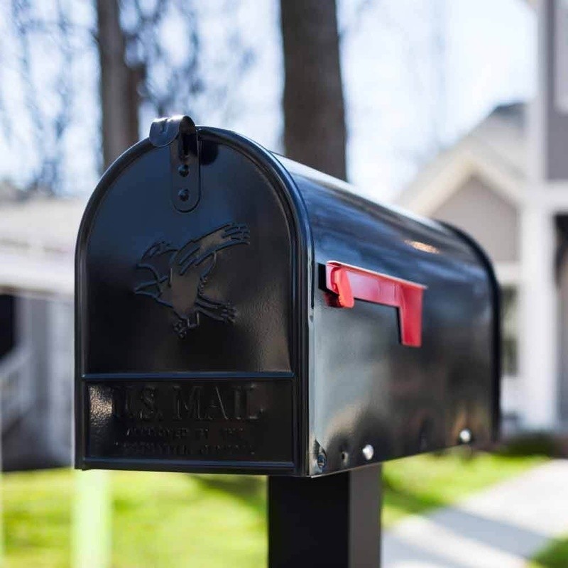 Elite Mailbox Large Steel Rust Resistant Post Mount Package Friendly Durable New