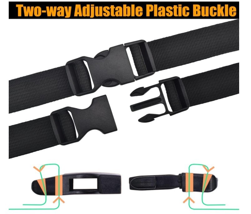 Plastic Buckle Clips for 1 Inch Straps, 2 Pack 1" Quick Side Release Buckles