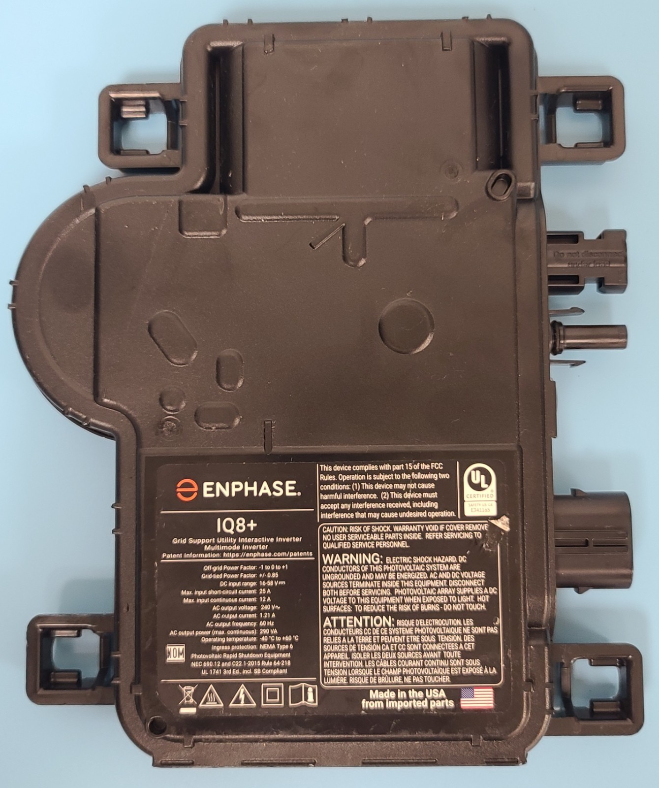 LOT OF 100 Enphase IQ8+ (IQ8PLUS-72-M-US) MC4 no cap and mounting bracket