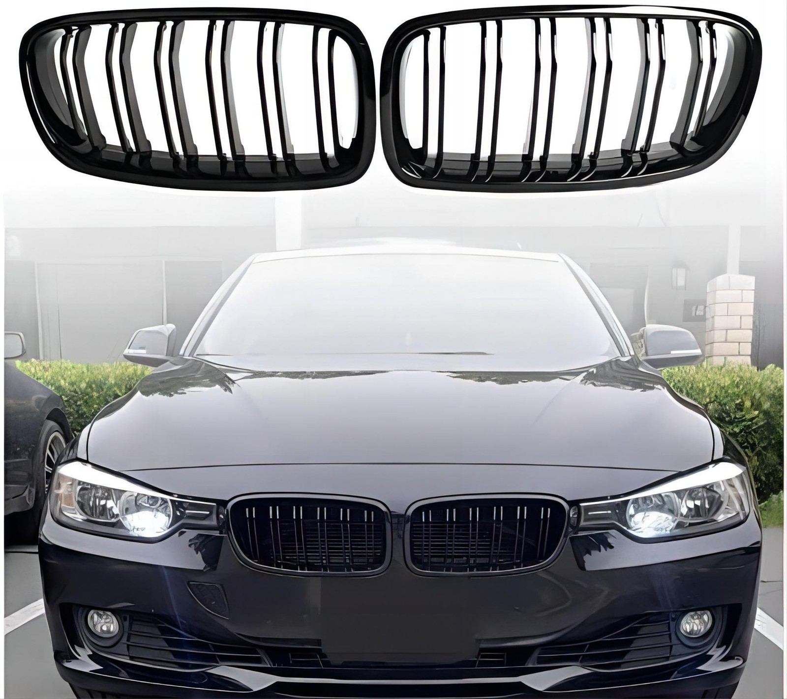 F30 Grill - Front Kidney Grille Black Grill for 2012-2018 BMW 3 Series F30 F3...