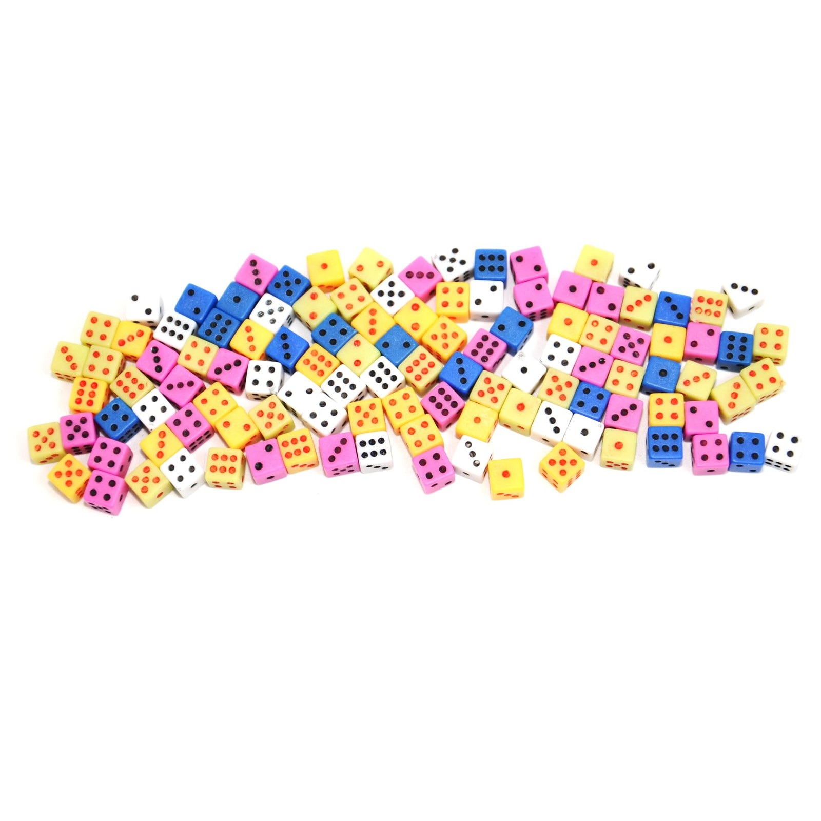 100 Assorted 1/5" 5mm D6 Mini Dice Game Dot Square Dice Set