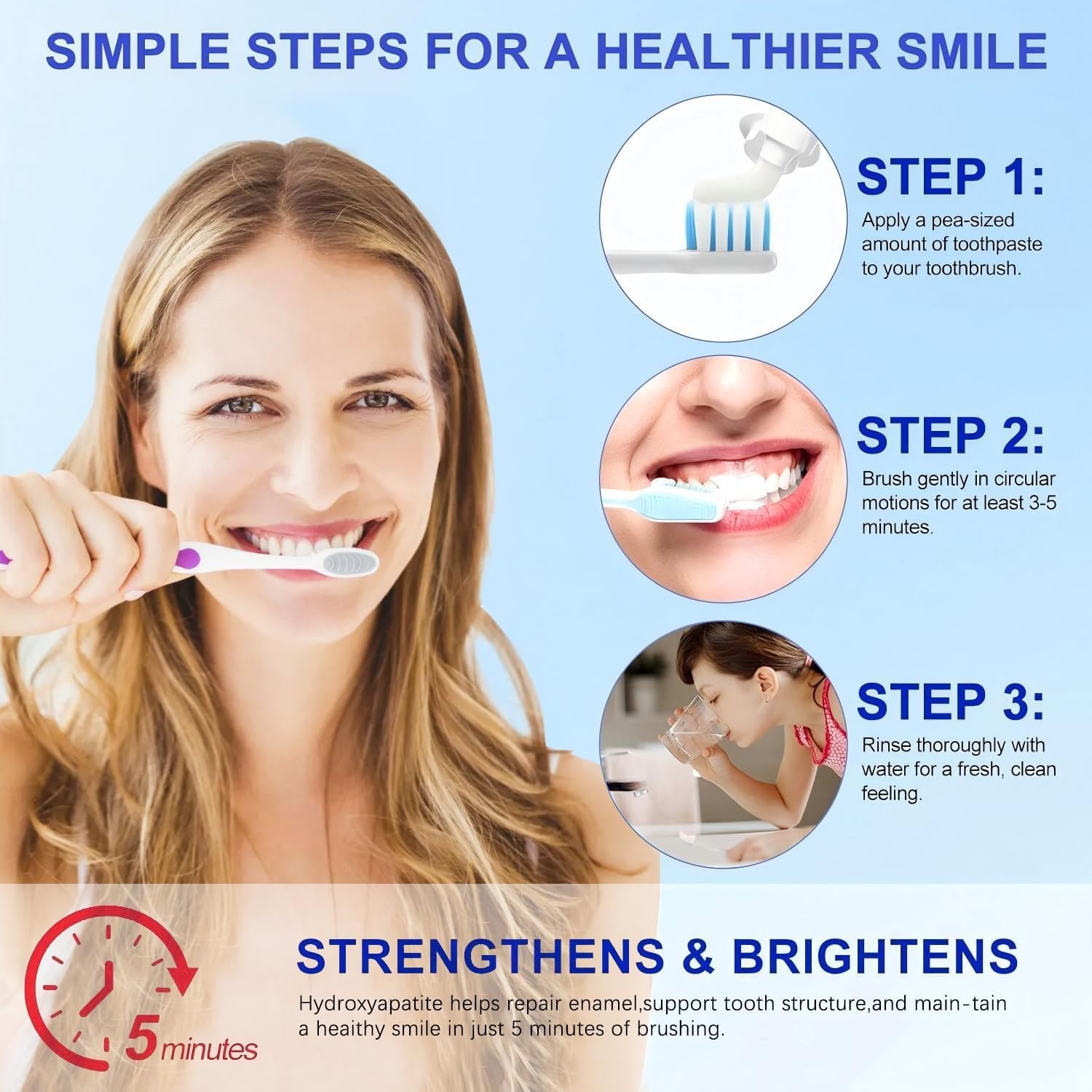7.5% Hydroxyapatite Toothpaste for Advanced Enamel Protection 2 pack