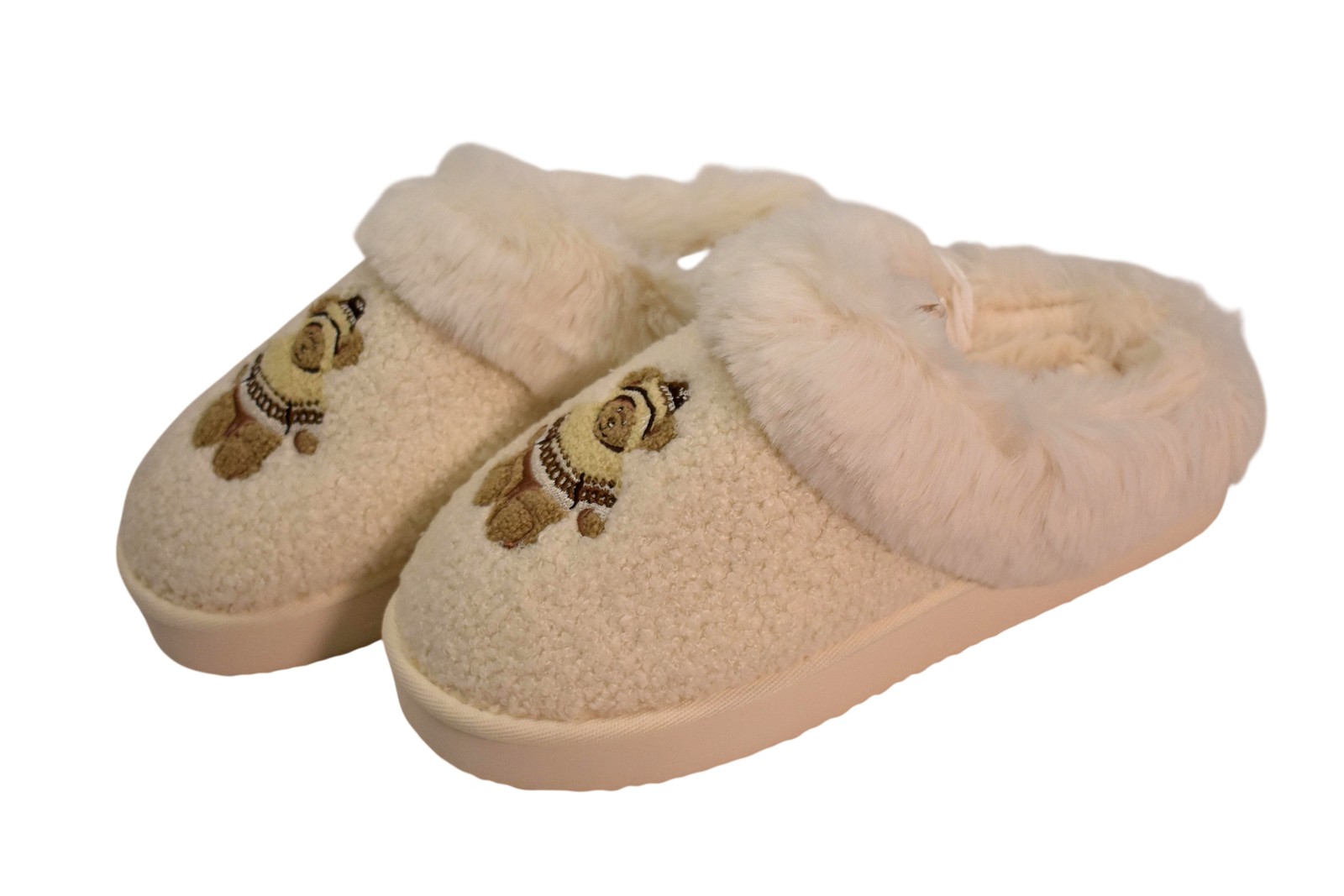 American Eagle Outfitters Shoes Womens Size 8 White Teddy Bear Faux Fur Slippers