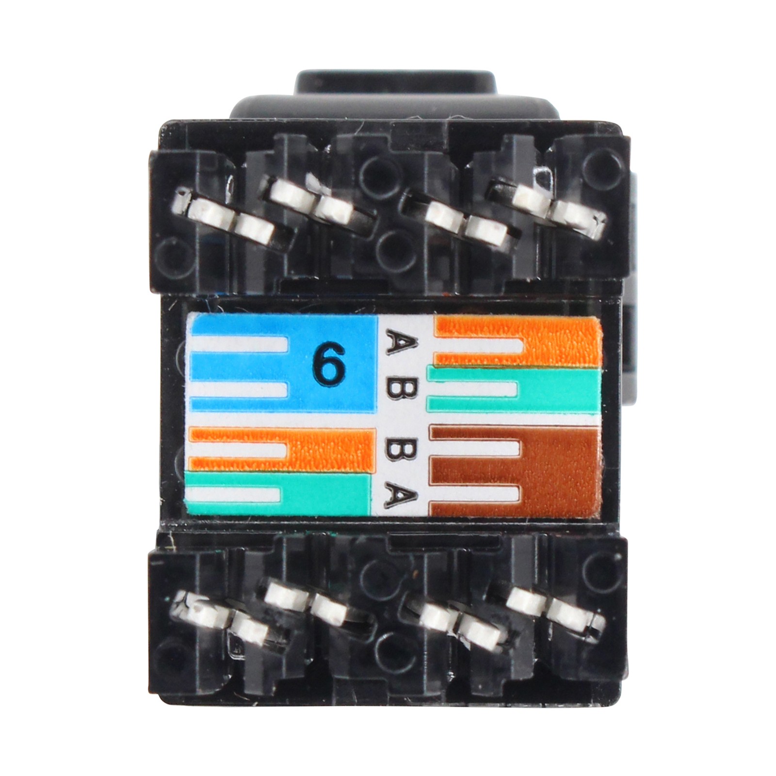 TE CONNECTIVITY 2111475-2 KEYSTONE MODULAR JACK, 8-POSITION, CAT6, RJ45, BLACK