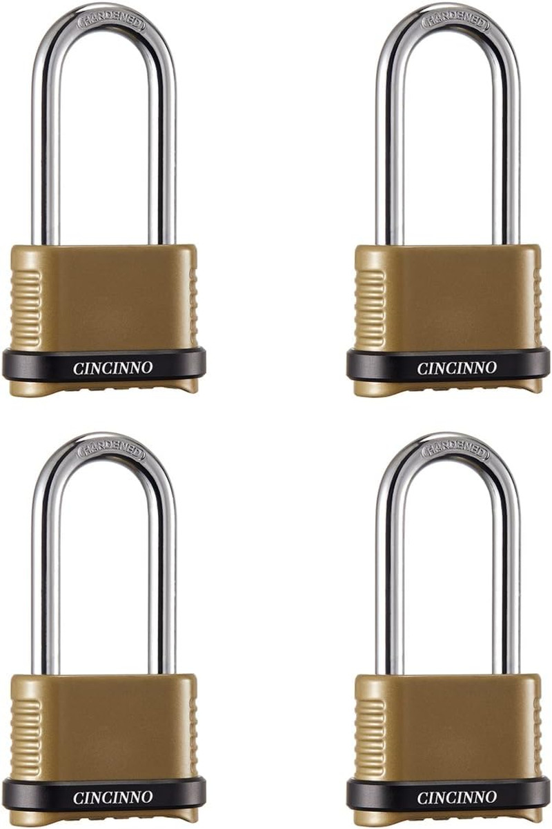 Heavy Duty Combination Lock, 4-Digit Combo Lock with Long Shackle,Weatherproof C