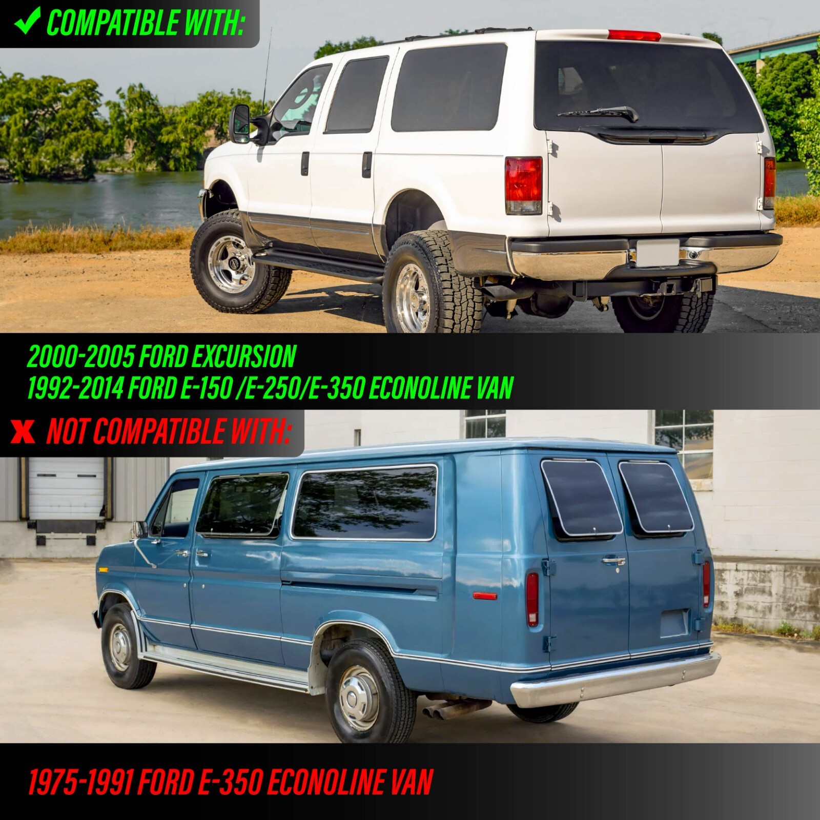 Dark RED/SMOKE Tail Light For 00-06 Ford Excursion / 95-14 E-150 E-250 E-350 Van