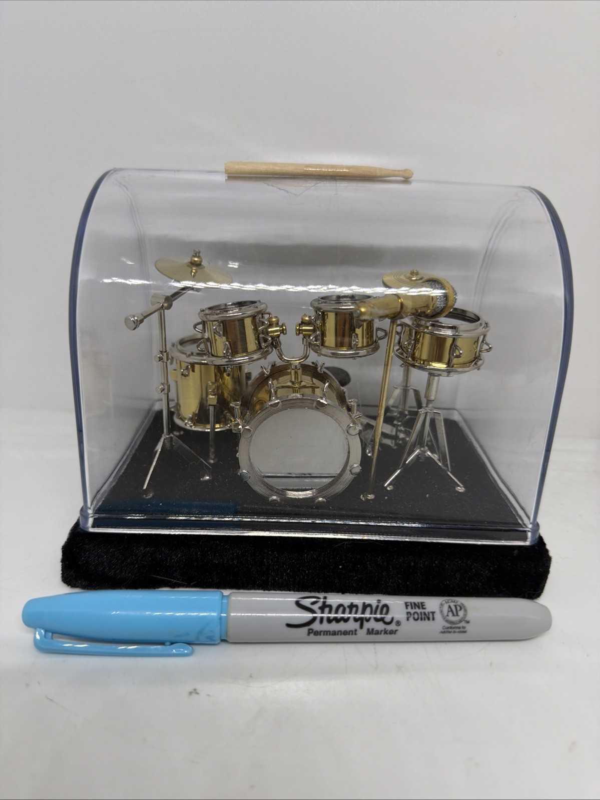Tissting Mini Drum Model - Miniature Musical Instrument Set with Display Box,...