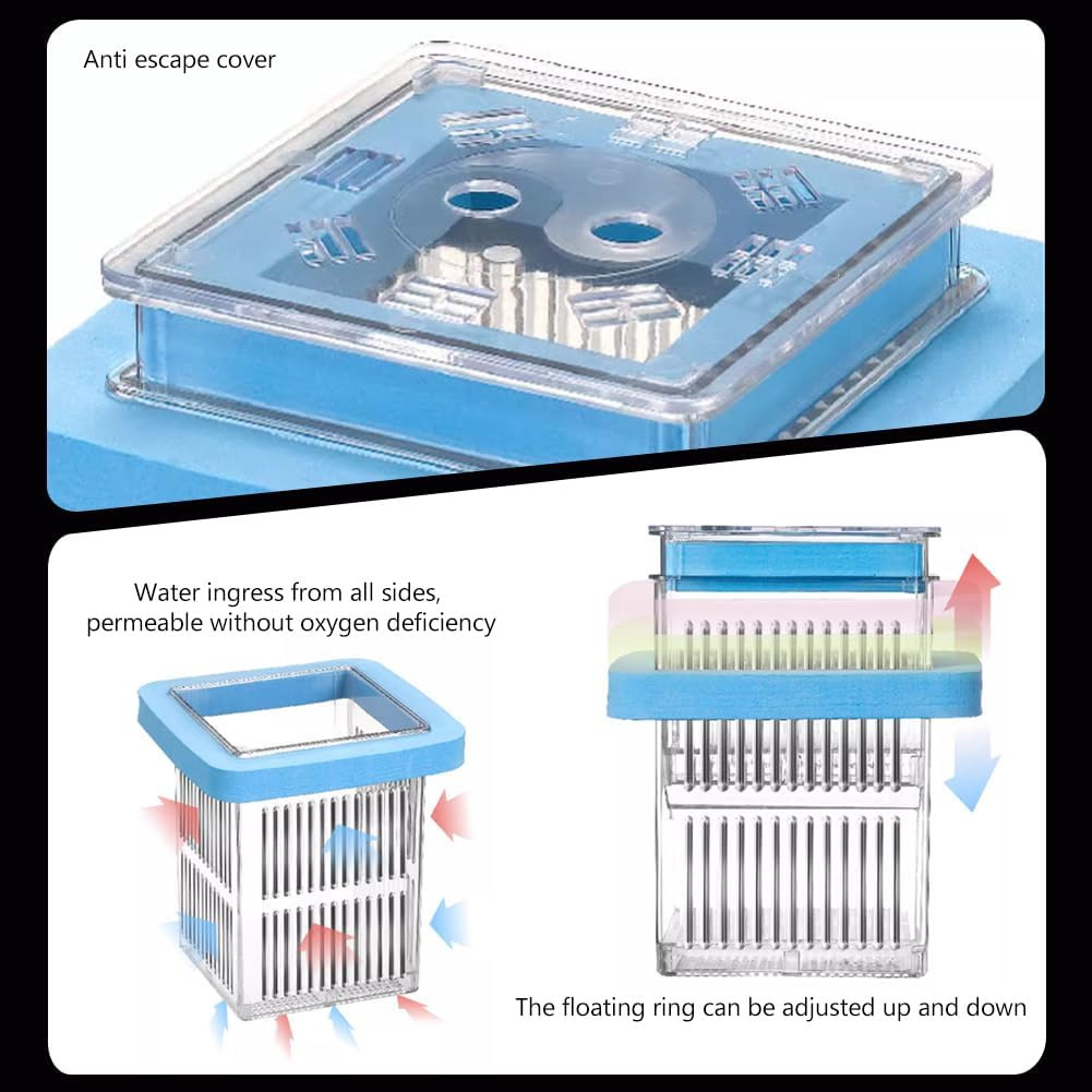 ® Floating Fish Breeding Box with Lid Parent Fish and Baby Fishes Aquarium Divid