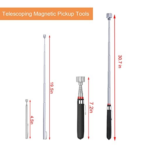 3 Pack Telescoping Magnetic Pickup Tool Set Extendable Bendable Retriever Stick