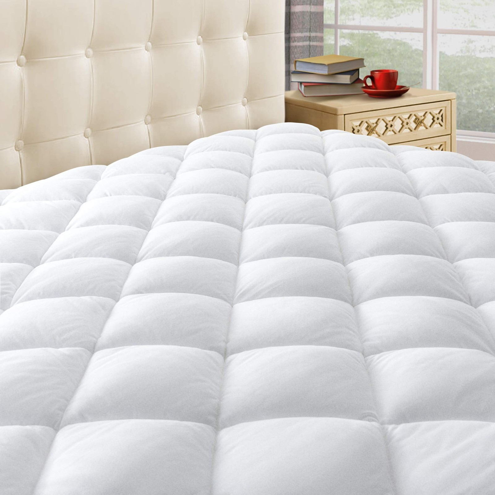 Taupiri Twin Quilted Mattress Pad Cover with Deep Pocket Twin, White