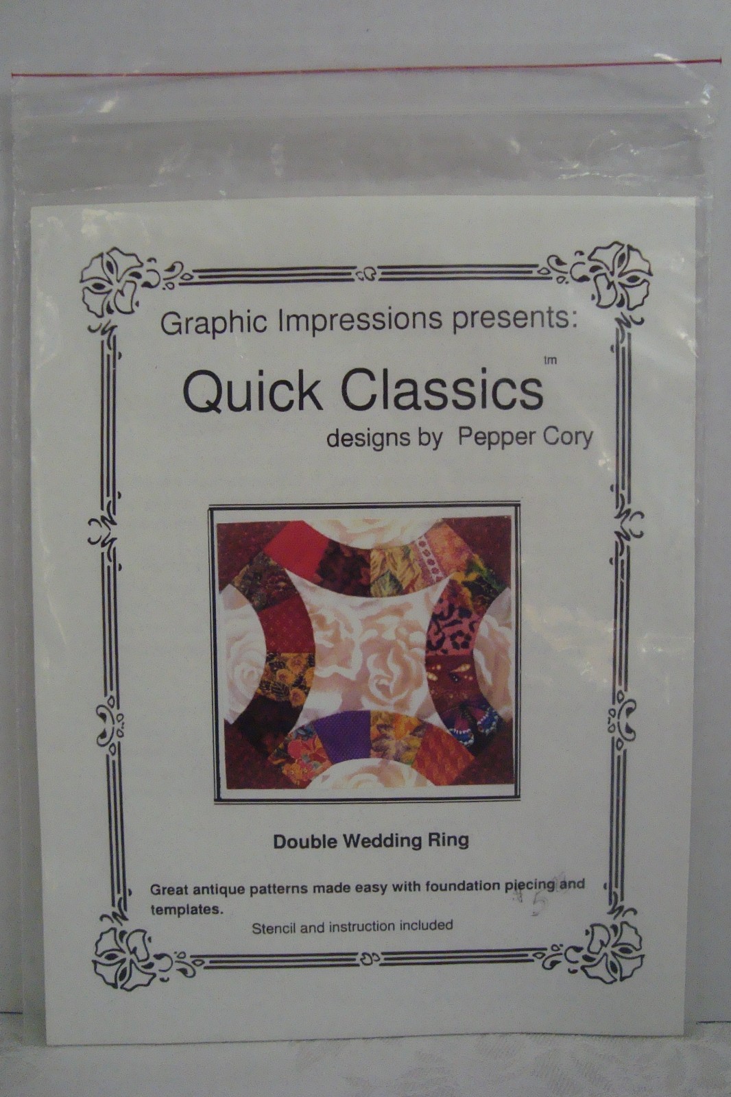 Double Wedding Ring Stencil & Instructs ~ Quick Classics by Pepper Cory ~ READ