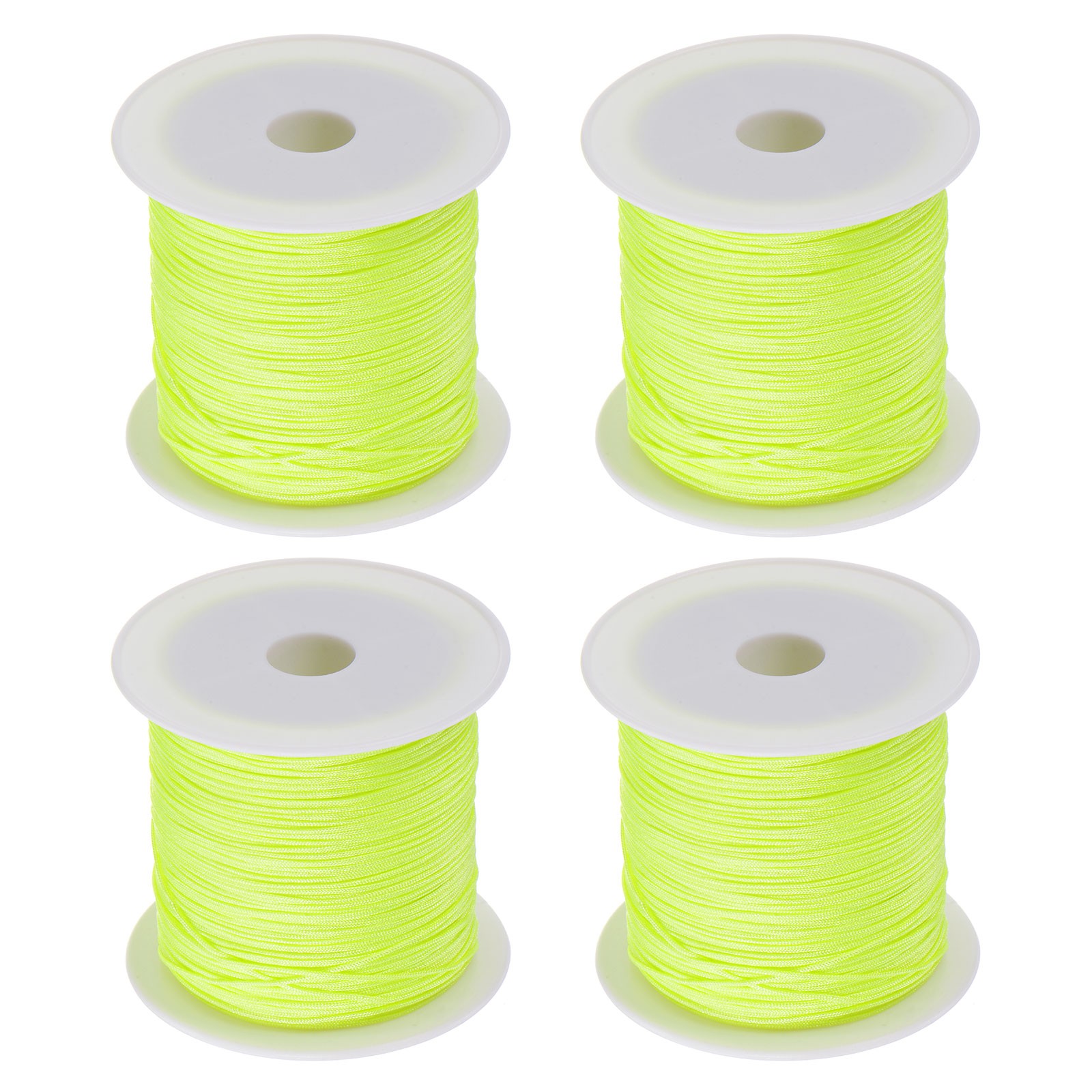 4 Rolls Nylon String Cord 45 Yards 0.4mm Beading Cord, Fluorescent Yellow