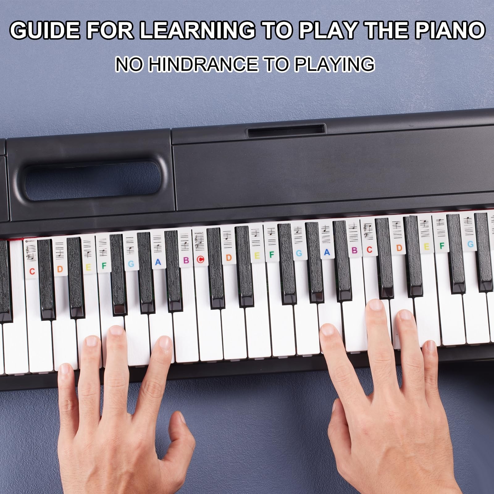TIPTAP Removable Piano Key Stickers for 88 Full Size, Cuttable Note White