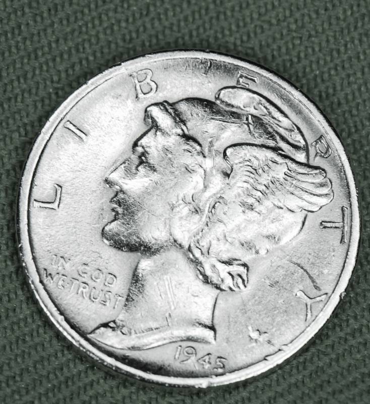 1945-s Mercury Dime.  Error Micro "s" Mint Mark.  High Grade  (Inventory A)