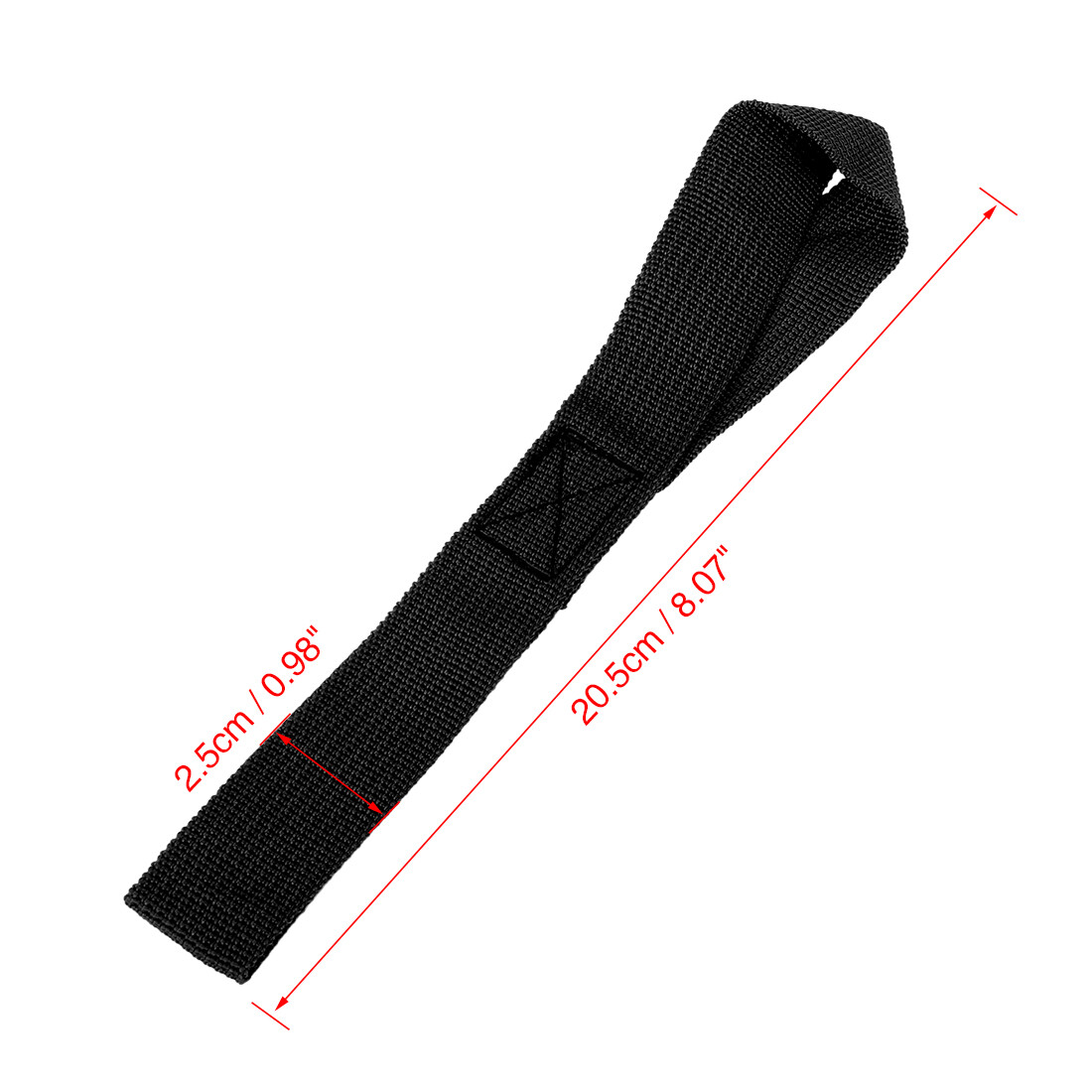 SIX Black 2.5 x 20.5cm Cargo Belt Loop Tie Down Strap for Motorcycle