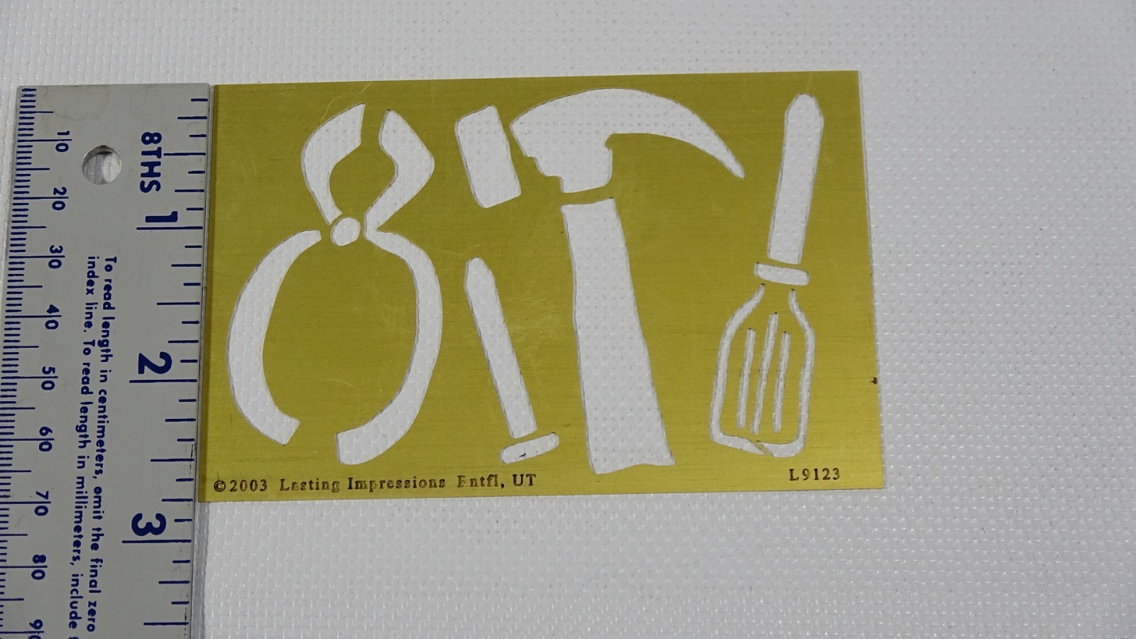 Tools Hammer - Nail - Plyers - Stencil Template Lasting Impression L9123 - 2003