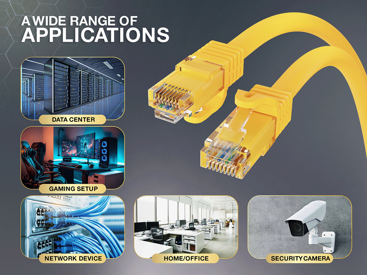 6ft Cat6a Ethernet Cable 10Gbps Snagless RJ45 for Gaming PS5 PC Router, Yellow
