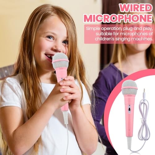 Wired Microphone, Wired Dynamic Microphone 3.5mm Jack Lightweight No Pink