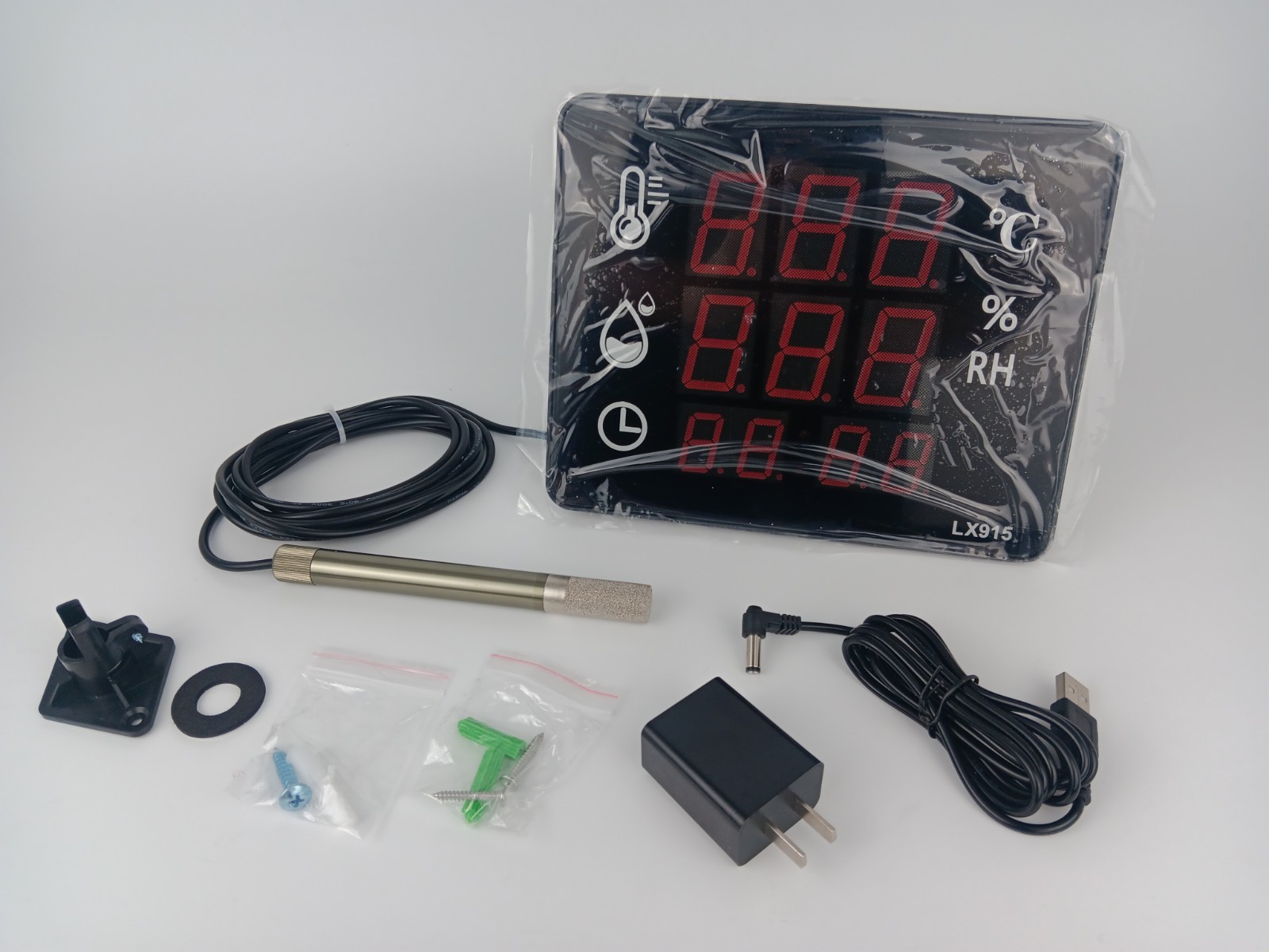 Industrial Thermometer Hygrometer Digital Temperature Humidity Meter LED Screen