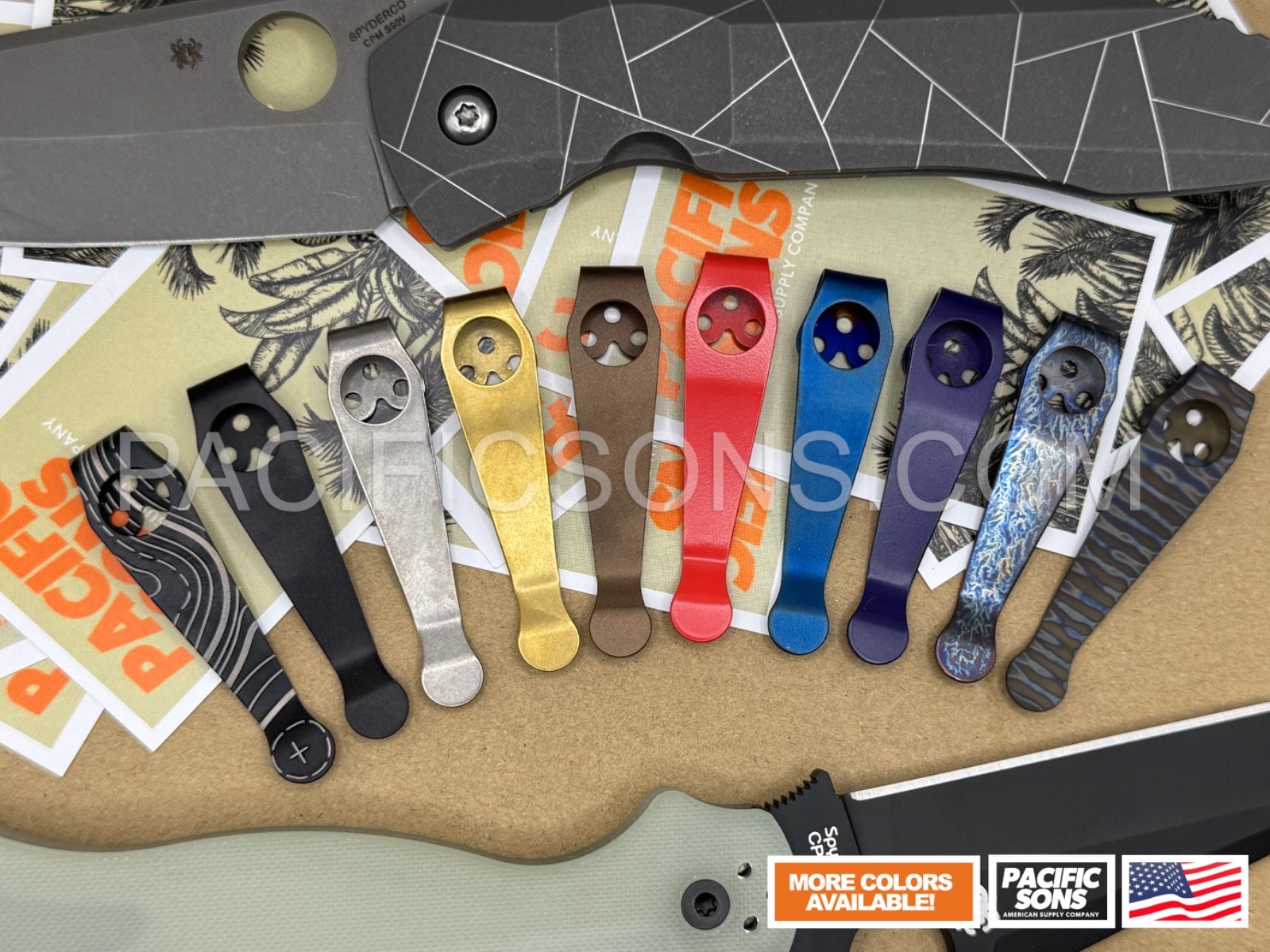 Titanium Deep Carry Pocket Clip for Spyderco PM2 Para 3 Yojimbo Smock +