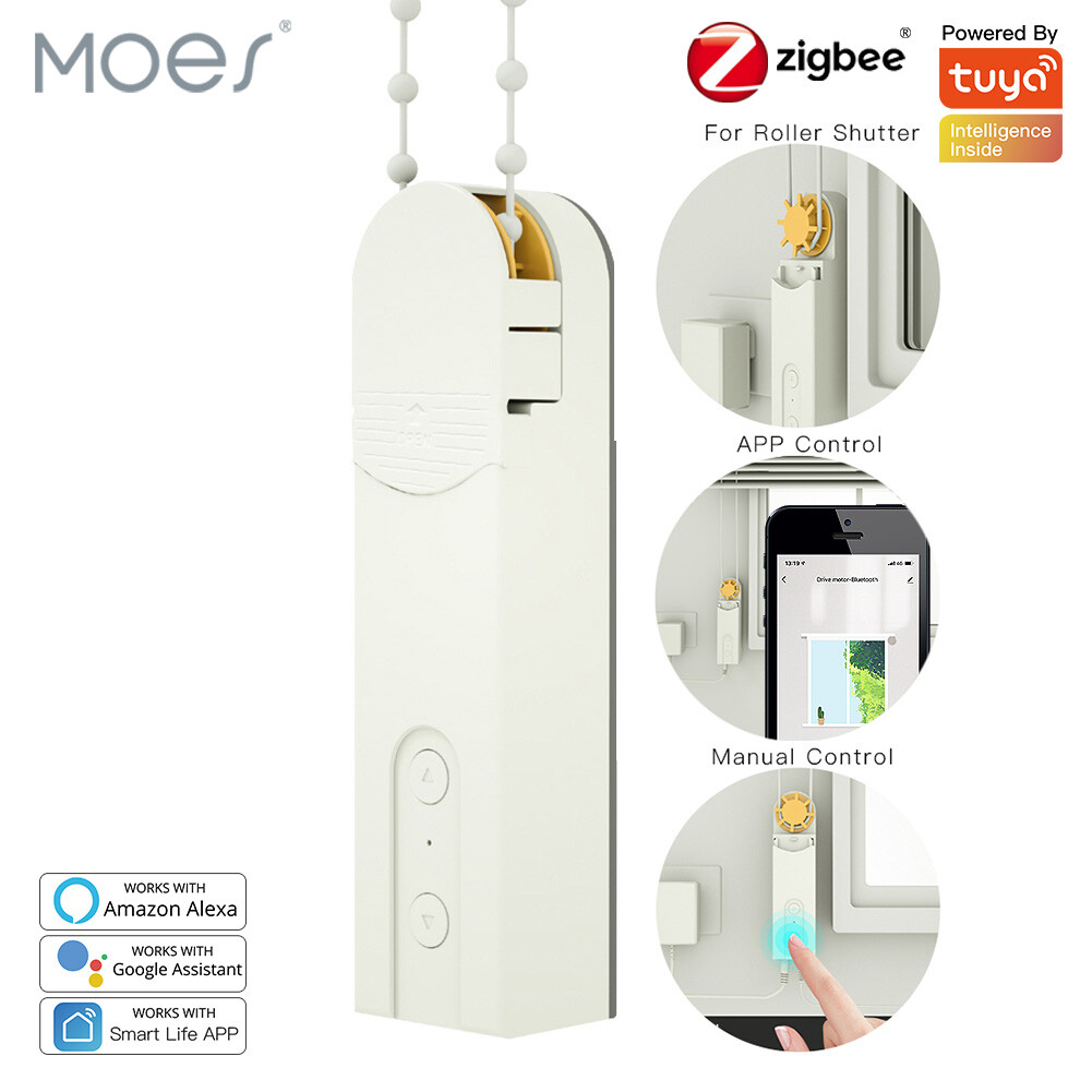 MOES ZigBee Smart Curtain Motor DIY Roller Blinds Shutter Drive Alexa Google APP