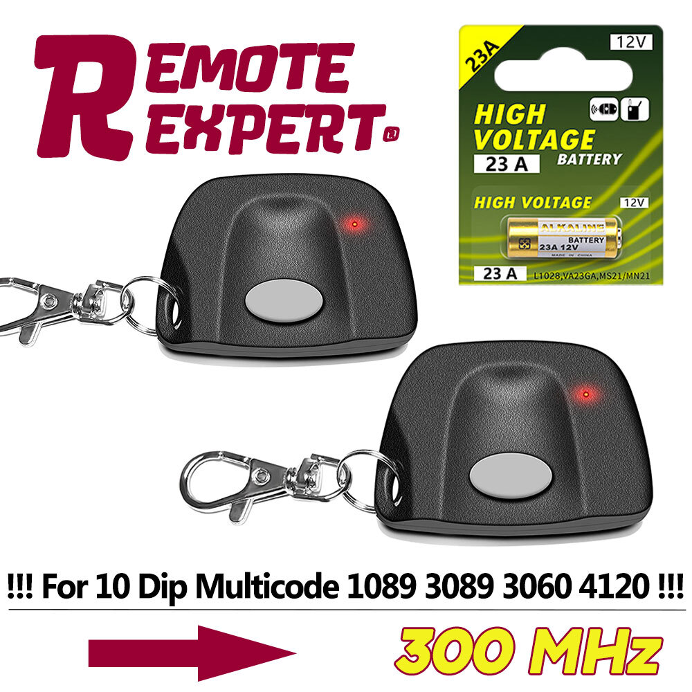 MultiCode 3060 Compatible Firefly 300MCD21K Keychain Remote 300MHz 10 Dip Switch