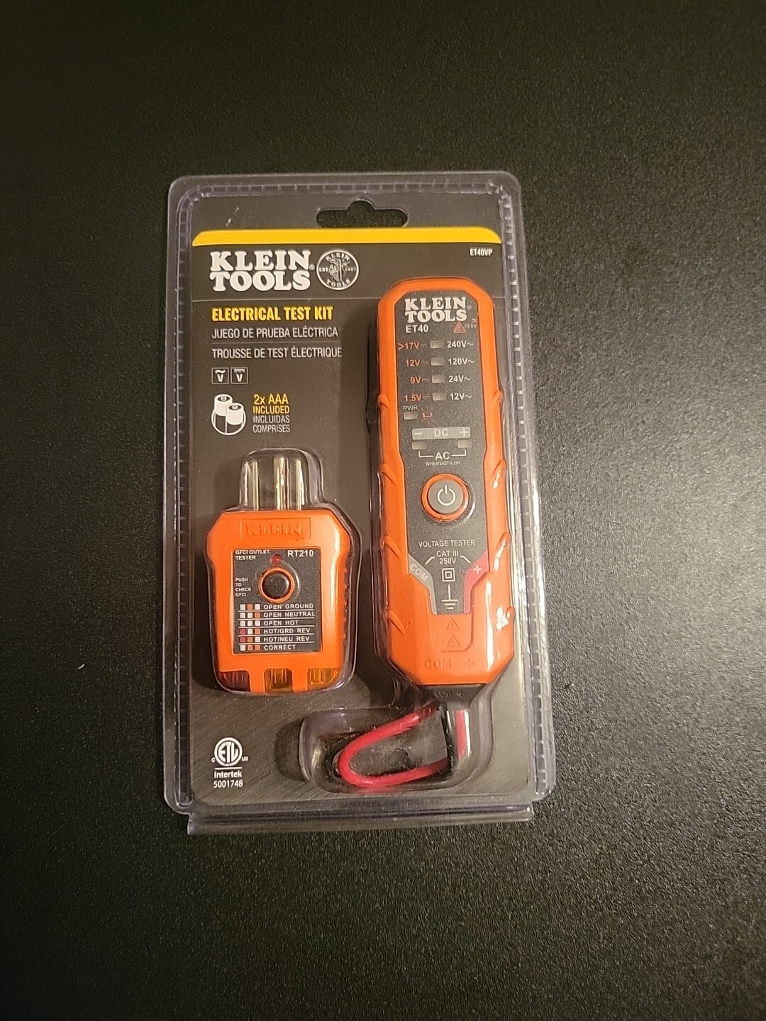 Klein Tools Electrical Test Kit ET40VP w/ Batteries- New & Sealed