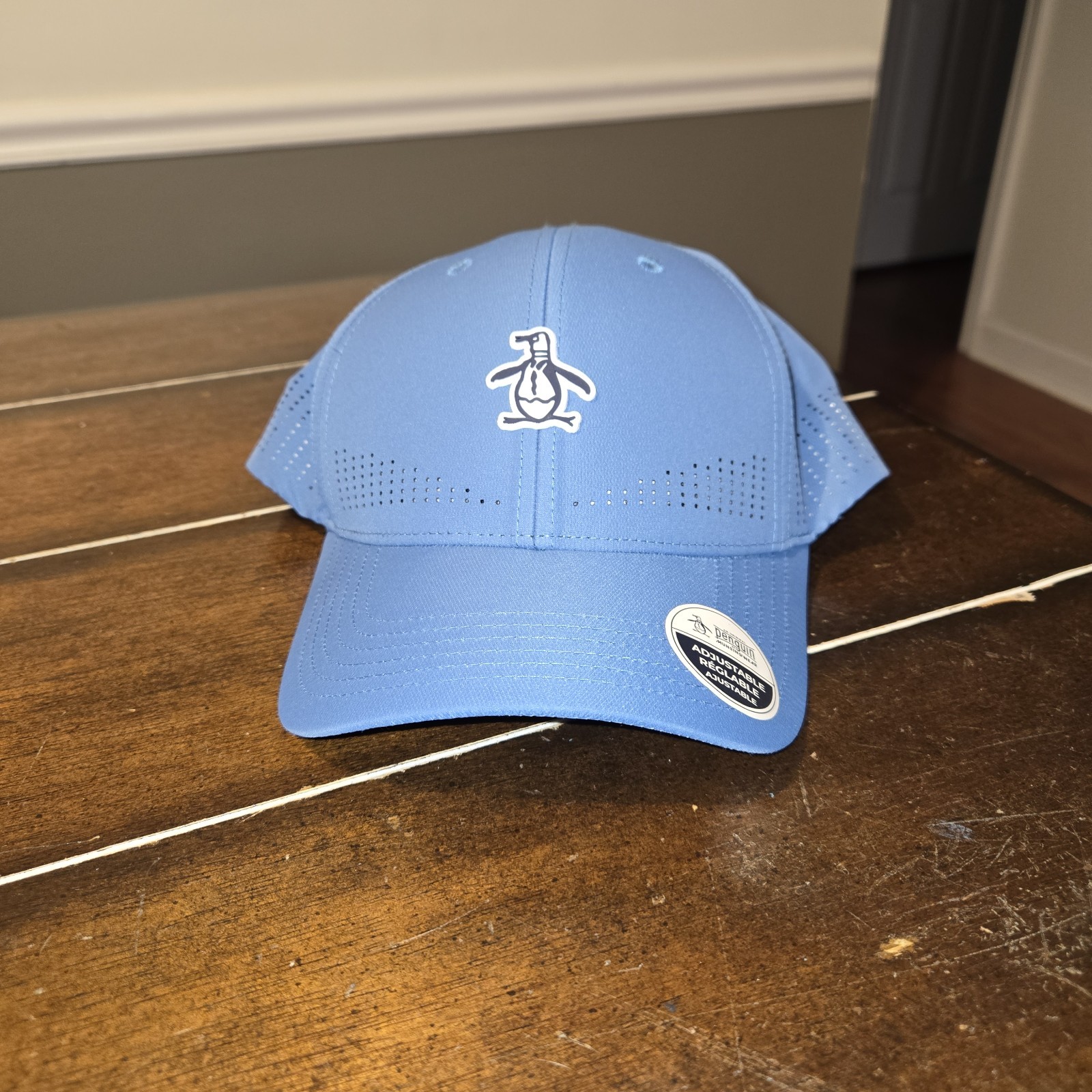 New Original Penguin Country Club Perforated Blue  Adjustable Hat/Cap Golf