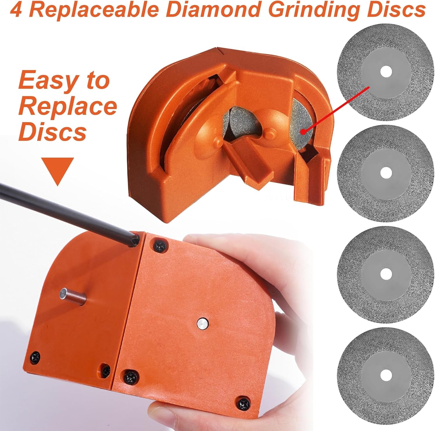 Drill Bit Sharpener,Portable Sharpener,Multipurpose Orange