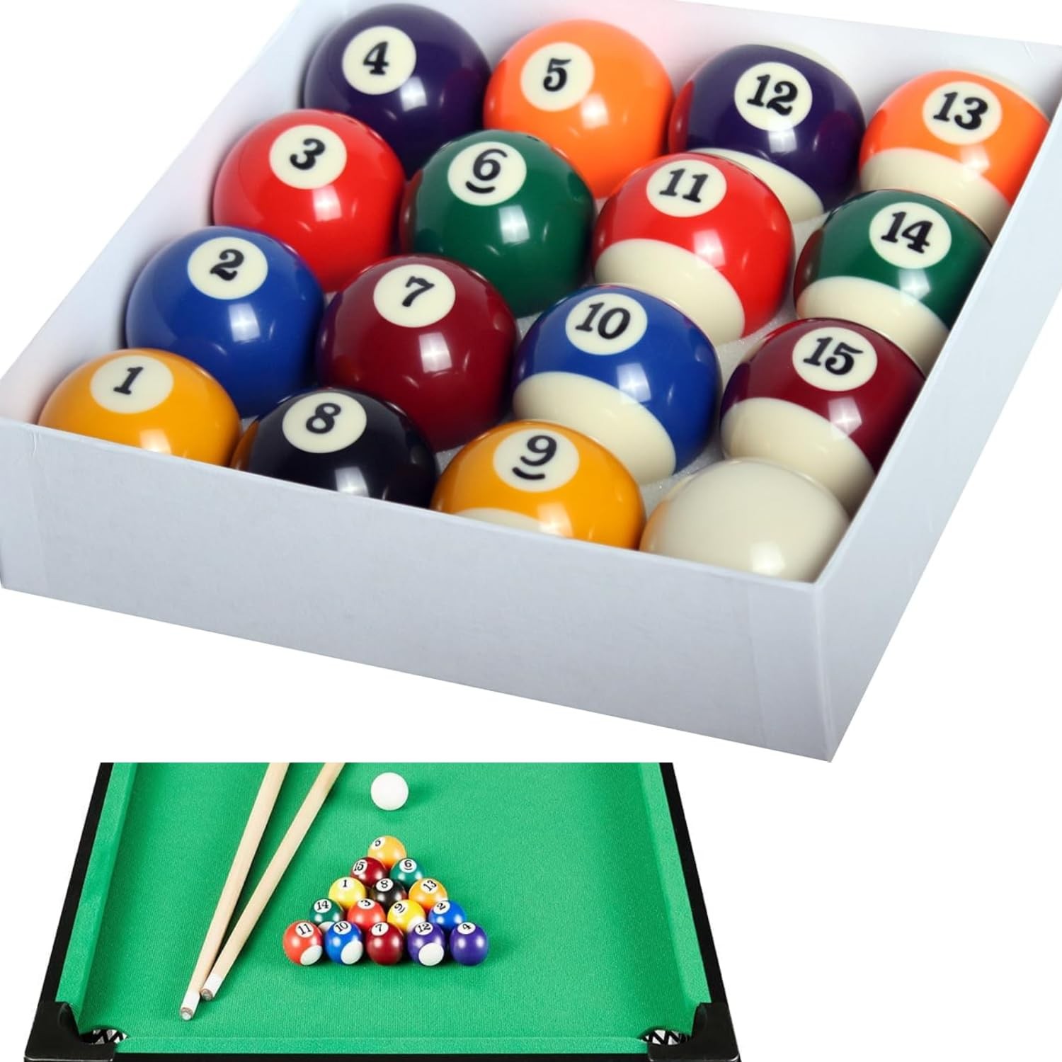16 PCS 25mm 0.98 Inch Mini Billiard Balls Set Resin Pool Ball With 8 Colors