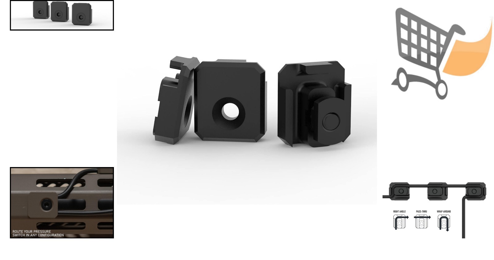 Weapon Light Pressure Switch Cable Clips M-LOK Compatible Aluminum Polymer