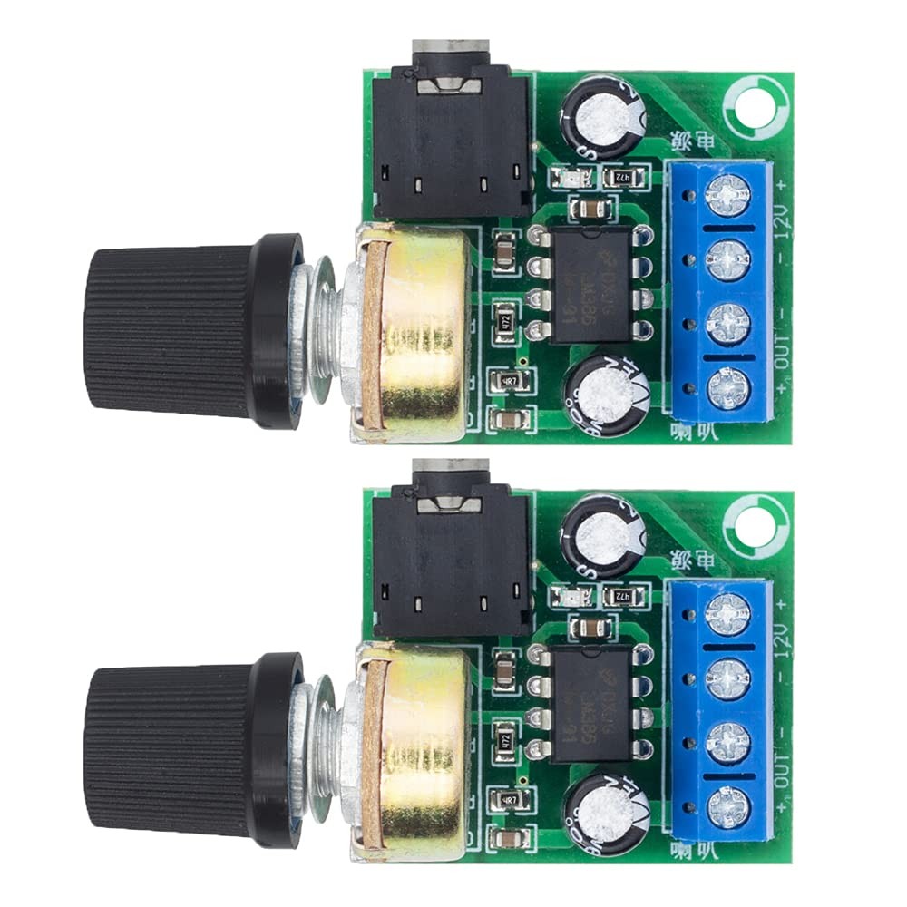 2Pcs LM386 Mini Power Amplifier Board 10W Audio Module DC 3-12V Volume Control