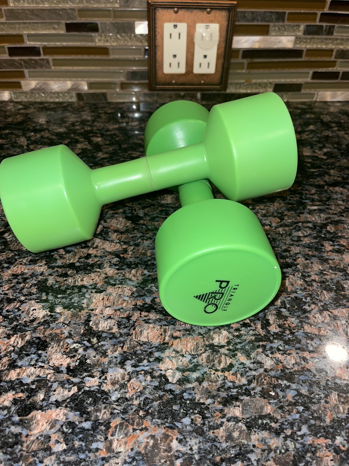 Vintage 1980's Triangle Pro 3lb Dumbells-Lot Of 2-6 Lbs Total-Free Shipping