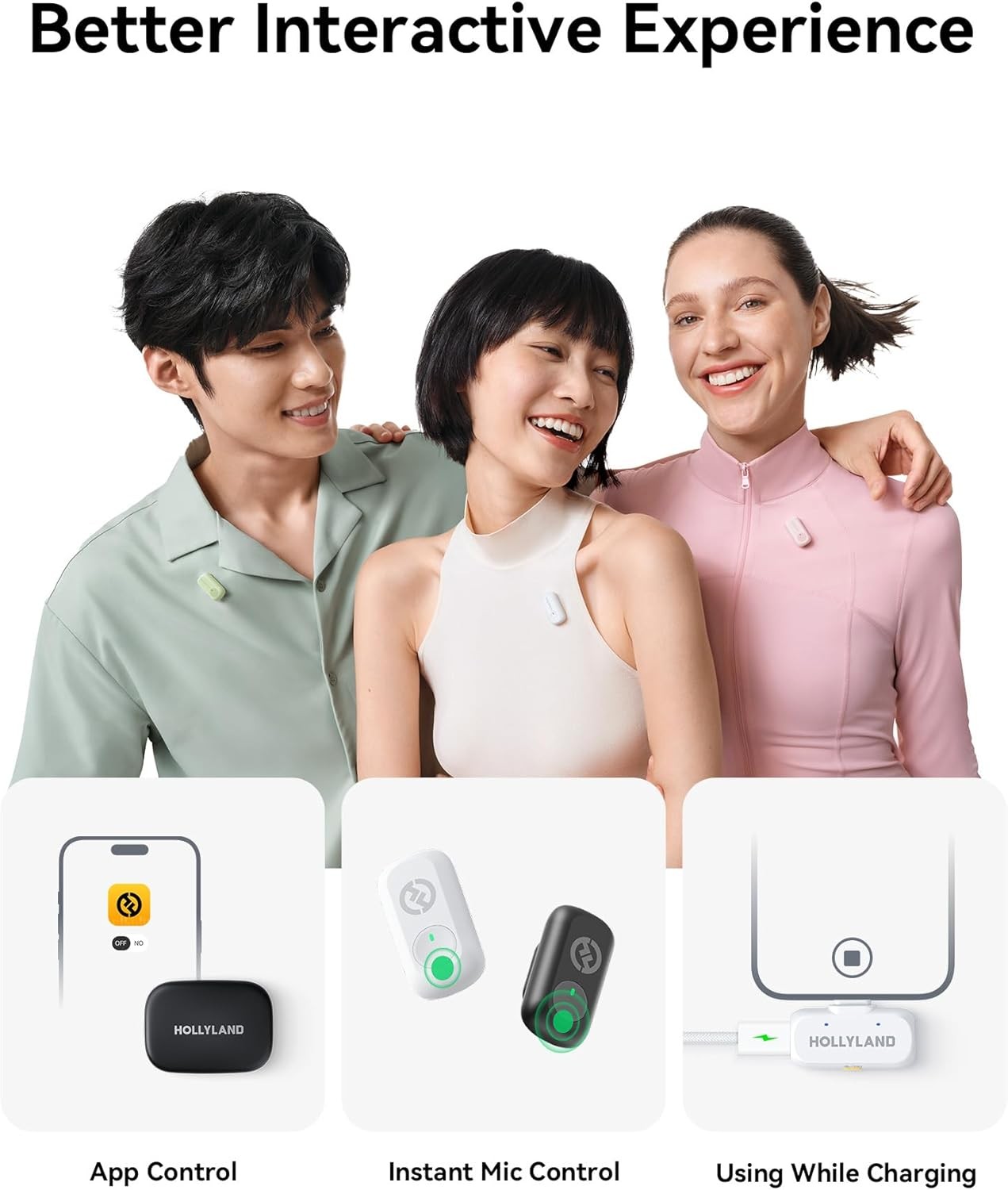 Hollyland LARK A1 Mini Duo USB C Dual Wireless Microphone Bundle