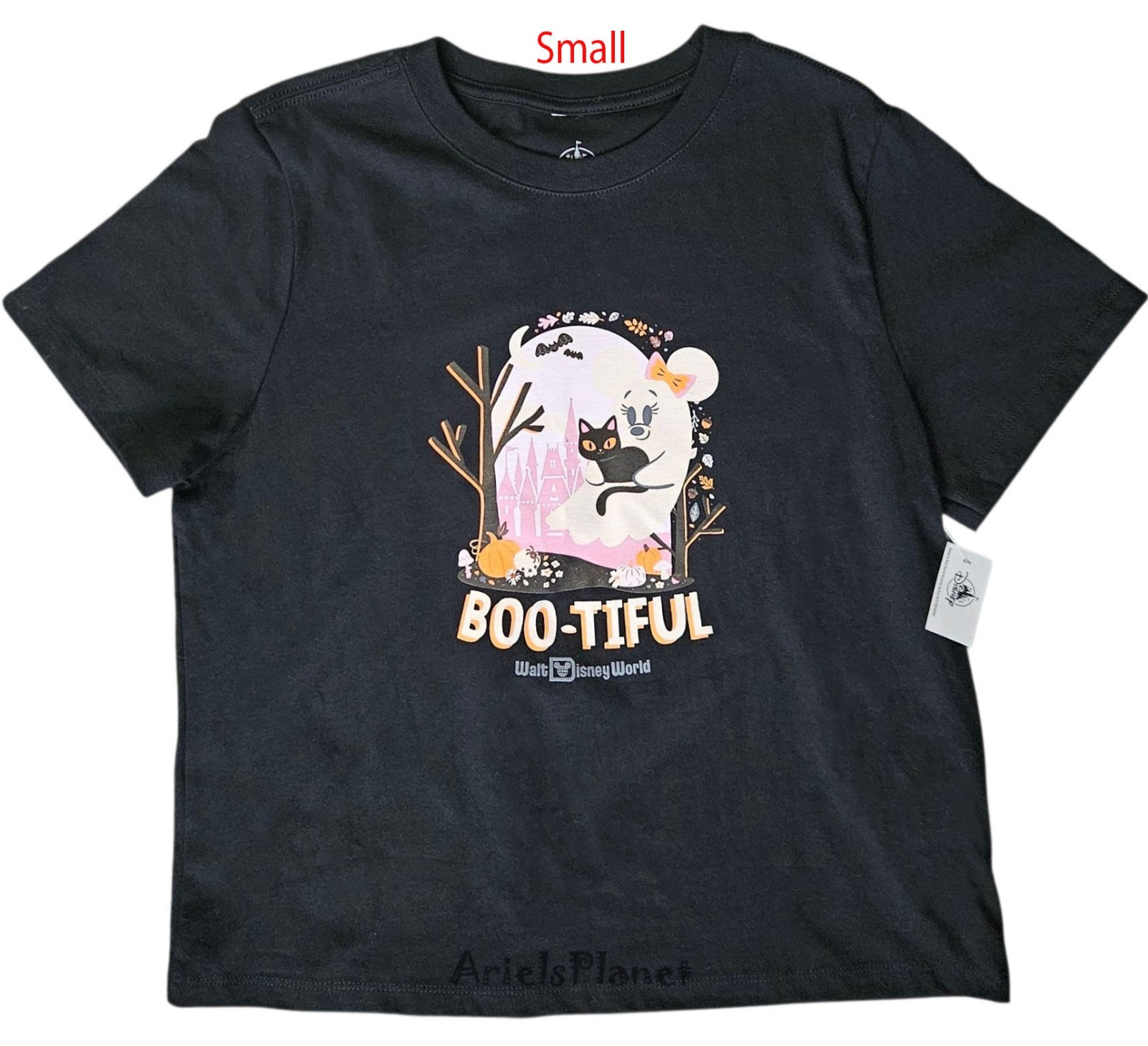 Disney Parks Minnie Mouse Ghost Boo-Tiful Happy Halloween T- Shirt Small
