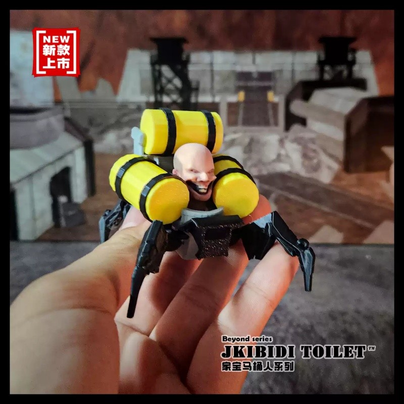 Spider Man Head Figure with Yellow Barrels Monster Collectible Model Toy Gift