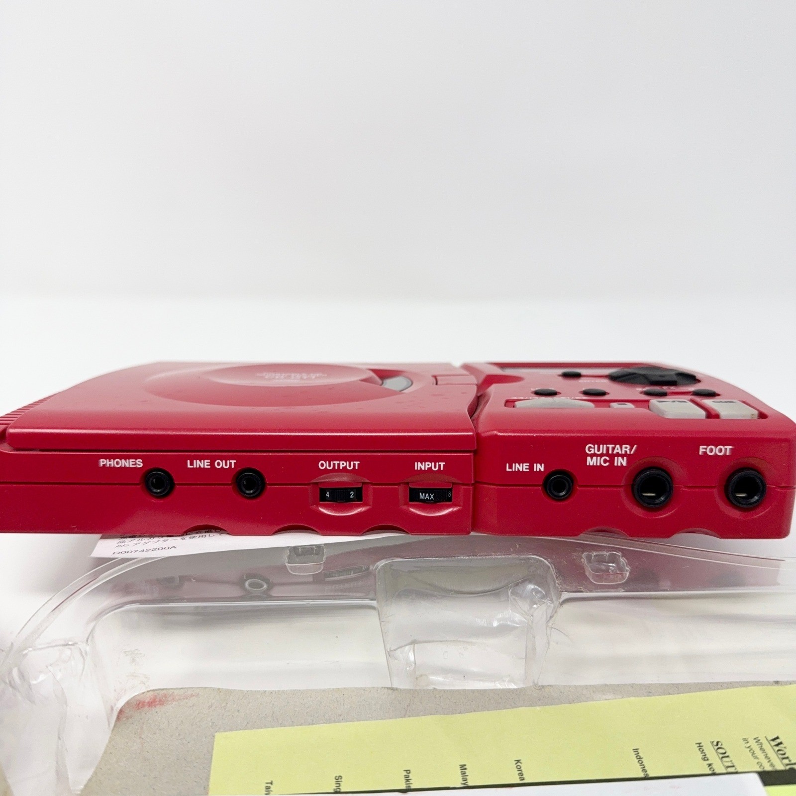 TASCAM CD-GT1 Red Portable CD Guitar Trainer Tested & Working Original Packaging
