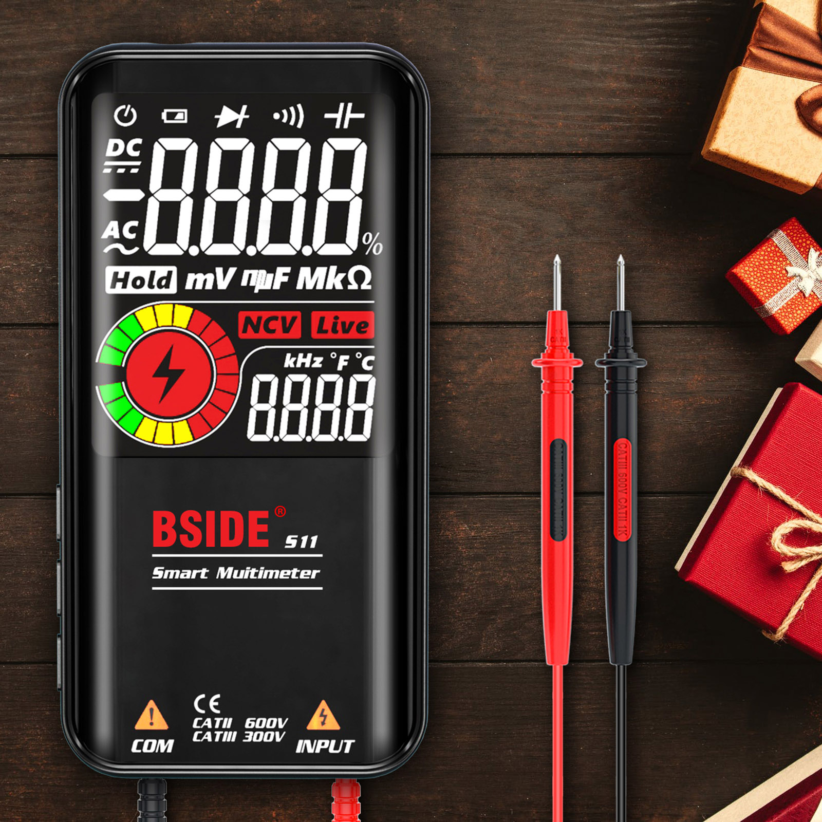BSIDE S11 9999 Counts Multimeter Digital LCD Display Multimeter NCV E0A4