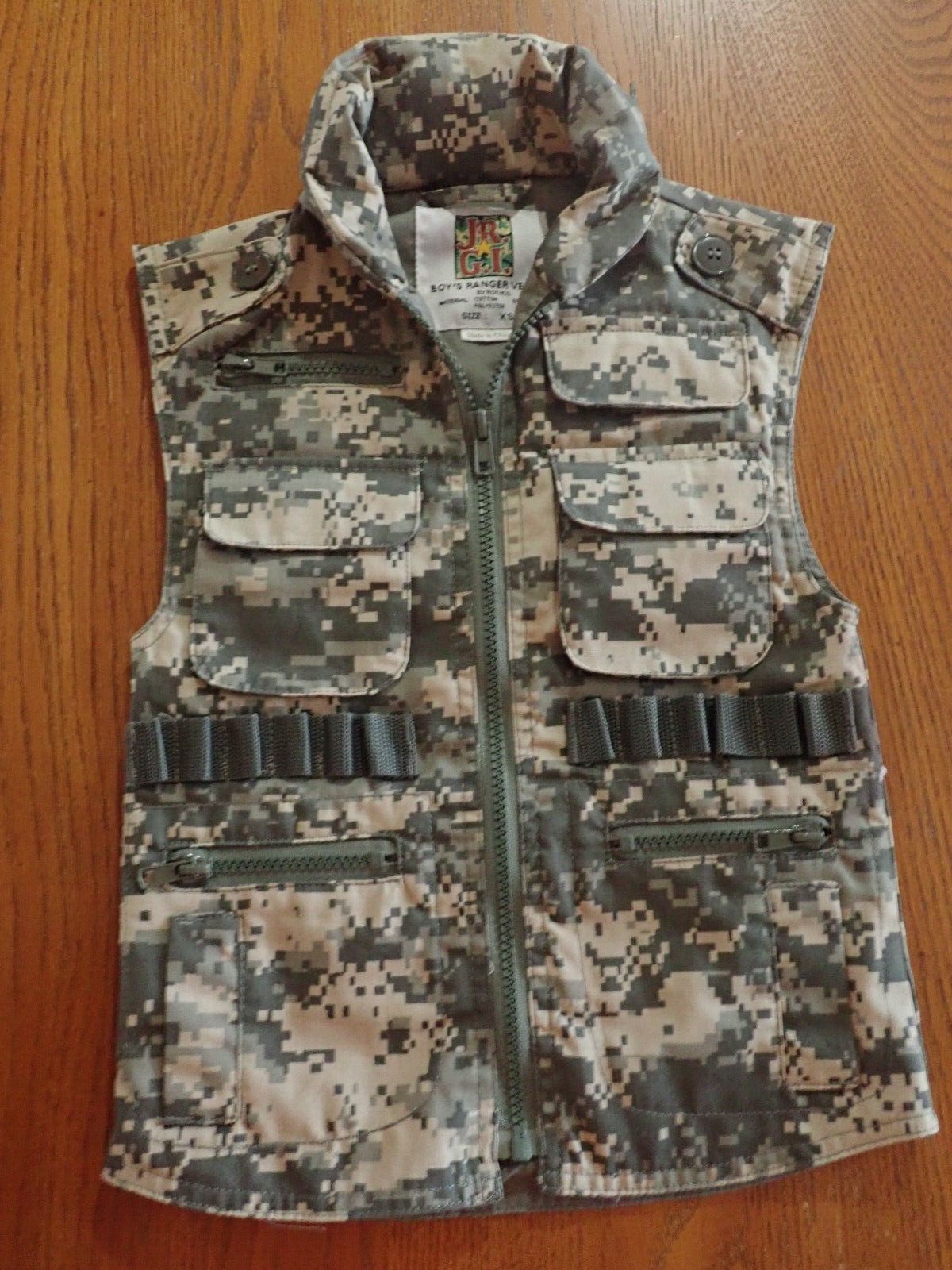 Rothco Jr G.I. Boy's Ranger Vest Digital Camo Lined + Hood NWOT Sz XS
