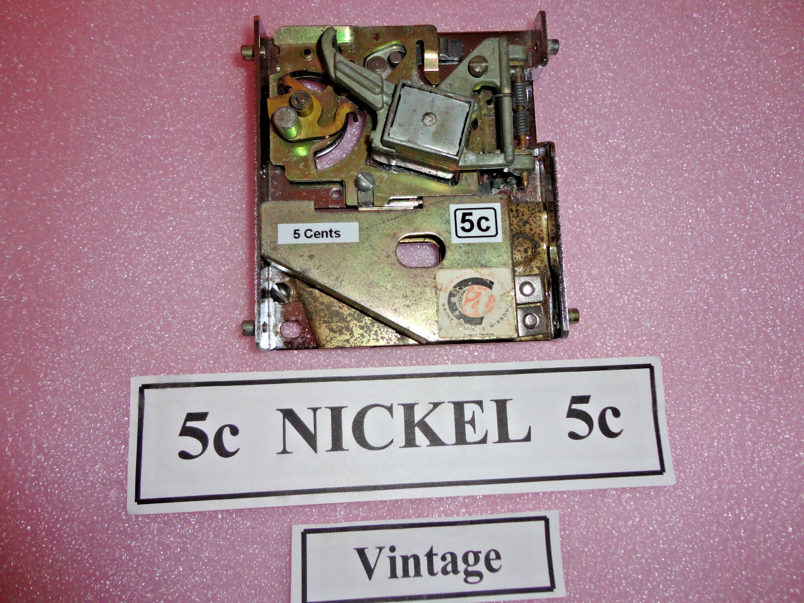 Pinball, 5 Cent Nickel Coin Mechanism, with Mounting Studs, Tested Working #2
